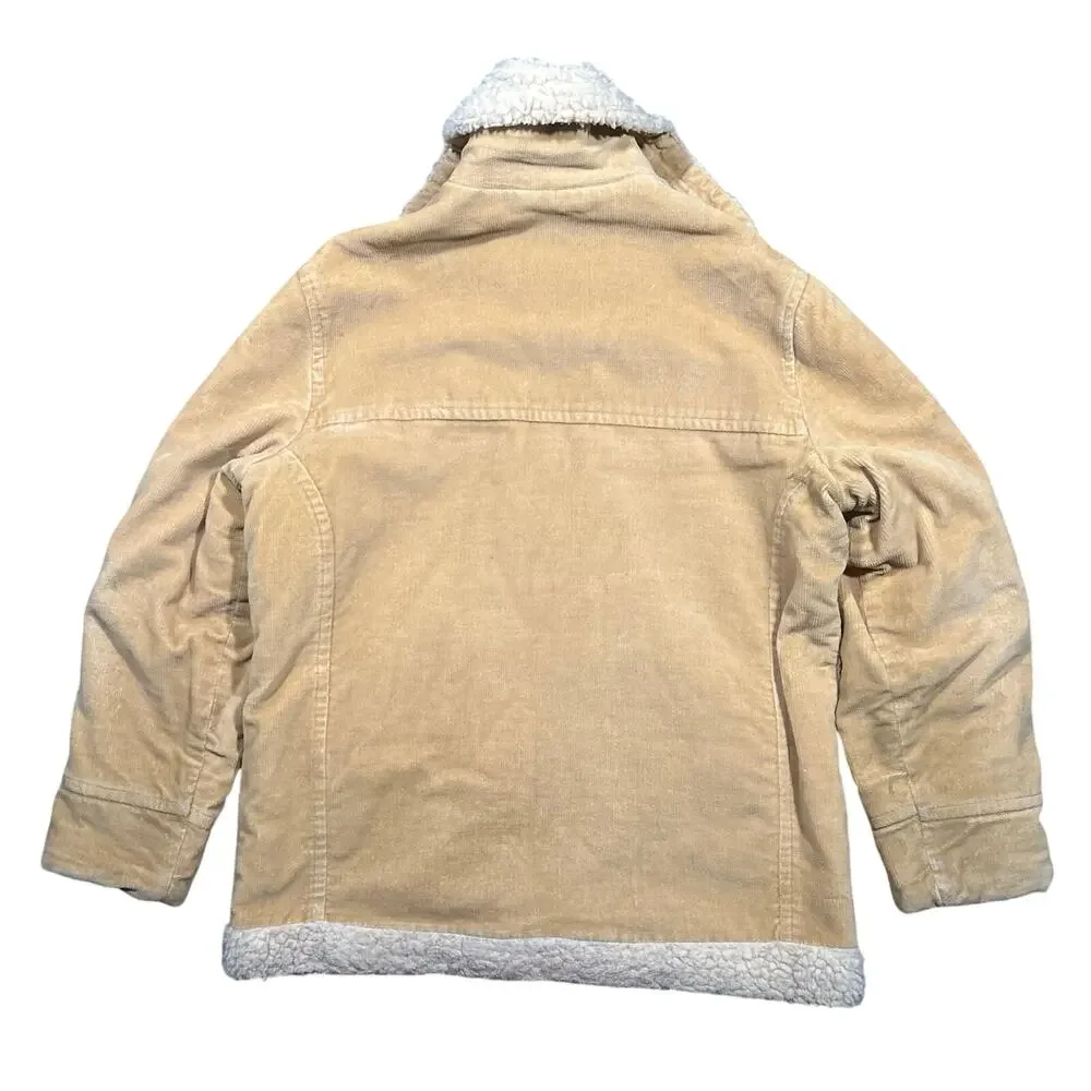 Vintage Campus Corduroy Jacket Size 44 Ideal Zip Made In USA Sherpa Lined